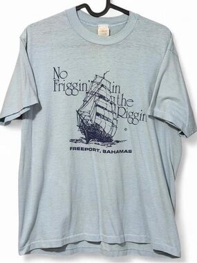 Vintage 90s Bahamas blue t-shirt Size XL